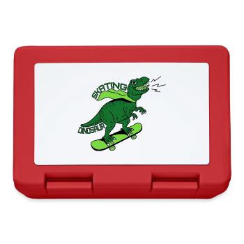 T-Rex Skateboard Dinosaur Skating Skater - Boîte à goûter - rouge - Devant