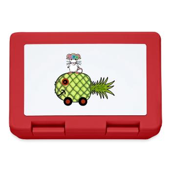 Ananas Wohnwagen Ratte Urlaub Reise - Brotdose - Rot - Vorne