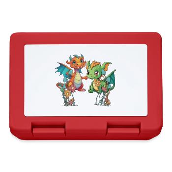 Dragon Dragon Kids Child Mythical Creature - Lunchbox - red - Front