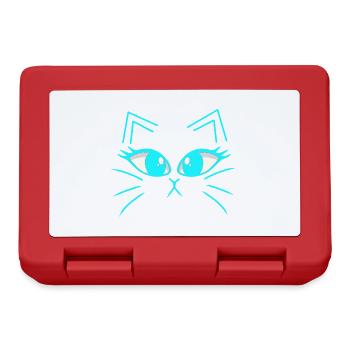 Cat Cats Kitten Cat Face - Lunchbox - red - Front