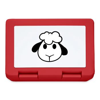 Mouton Visage Tête Mignon Mignon Agneau Cool Bande dessinée - Boîte à goûter - rouge - Devant