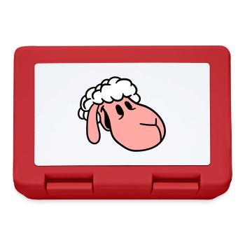 Sheep Face Head Cute Cute Lamb Cool Comic - Lunchbox - red - Front