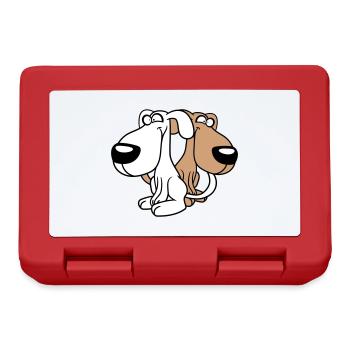 2 Dog Friends Team Crazy Funny Crew Brothers - Lunchbox - red - Front