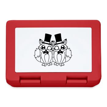 2 Foxes Friends Top Hat Men's Monocle Glasses - Lunchbox - red - Front