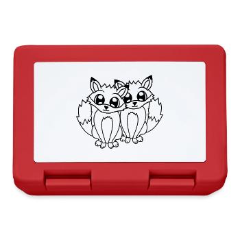 2 Amis Renards Roux Renard Deux Animaux Sauvages Équipe - Boîte à goûter - rouge - Devant