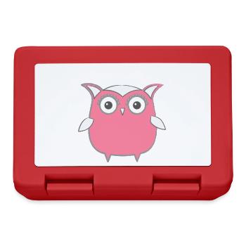Hibou, Comic, nerd, rose, geek, beauté, girly - Boîte à goûter - rouge - Devant