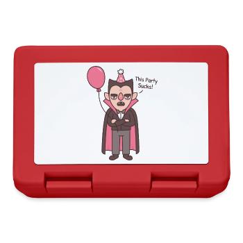 Funny Grumpy Vampire This Party Sucks - Lunchbox - red - Front