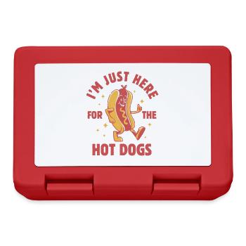 Ich bin nur wegen der Hot Dogs hier - Brotdose - Rot - Vorne