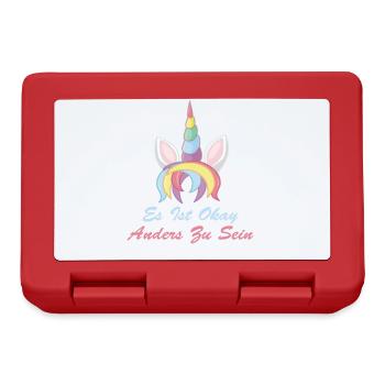Lustiges Einhorn Geschenk Anders sein Unicorn Okay - Brotdose - Rot - Vorne