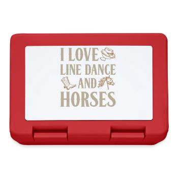 J'aime la danse en ligne et les chevaux - Boîte à goûter - rouge - Devant