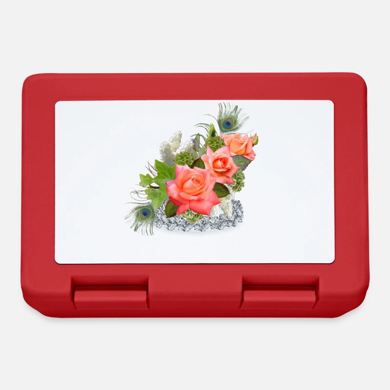 Des fleurs avec des bijoux - Boîte à goûter - rouge