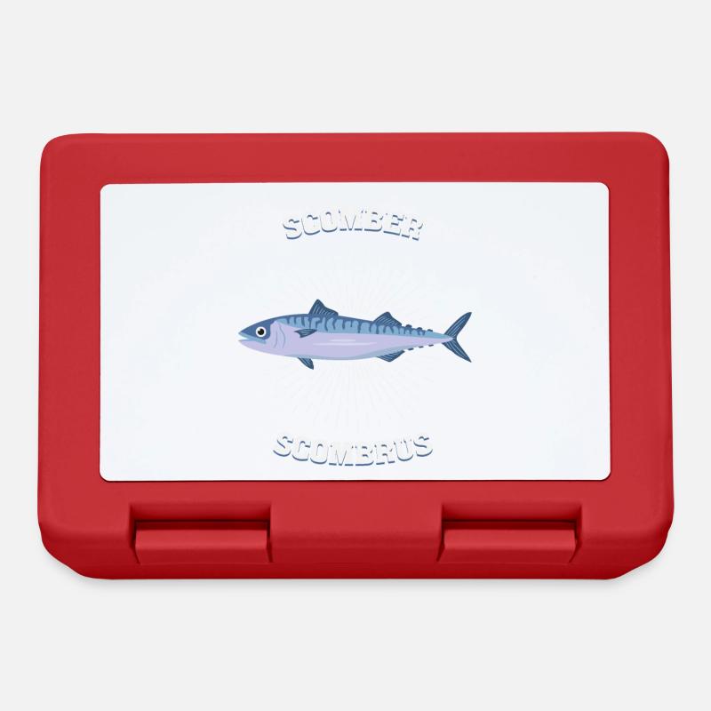 Scomber scombrus Mackerel Gift Saltwater Fish - Lunchbox - red