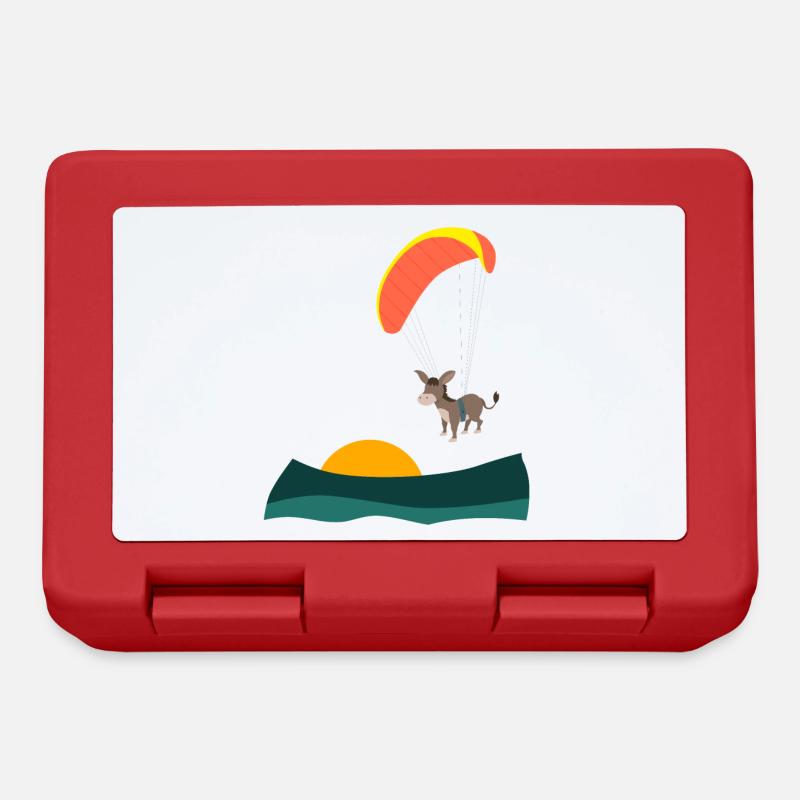 Donkey flies paraglider - Lunchbox - red