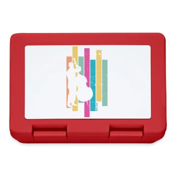 Kontrabass Retro 80er Kontrabassist Jazz Geschenk - Brotdose - Rot - Vorne