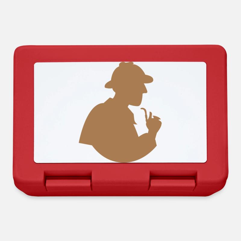 Vintage Sherlock Holmes Ermittlerform - Brotdose - Rot