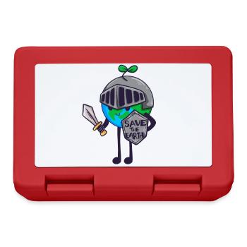 Knight Save The Earth Nature Environment Kids Gift - Lunchbox - red - Front