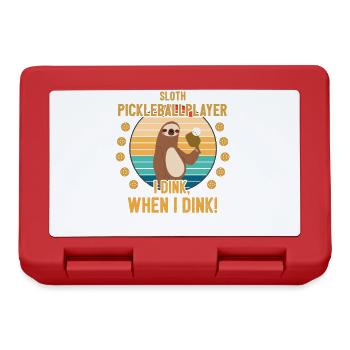 Pickleball sloth gift birthday funny - Lunchbox - red - Front