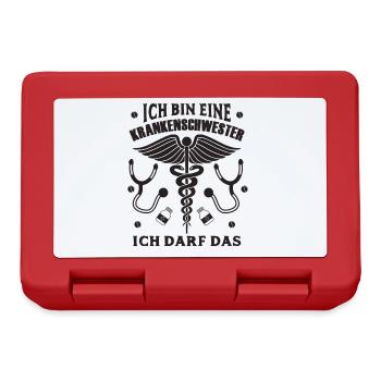 Krankenschwester lustiger Spruch - Brotdose - Rot - Vorne