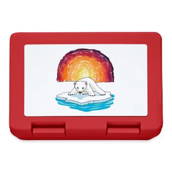 Ours polaire bébé animaux sauvages nature enfants climat - Boîte à goûter - rouge - Devant