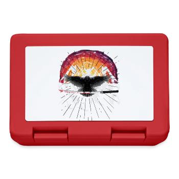 Sword Katana Crow Raven Fantasy Resurrection - Lunchbox - red - Front