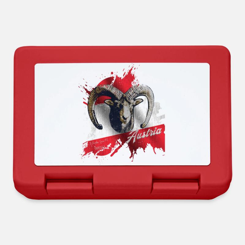 Austria Österreich Gäms Steinbock Geschenk - Brotdose - Rot