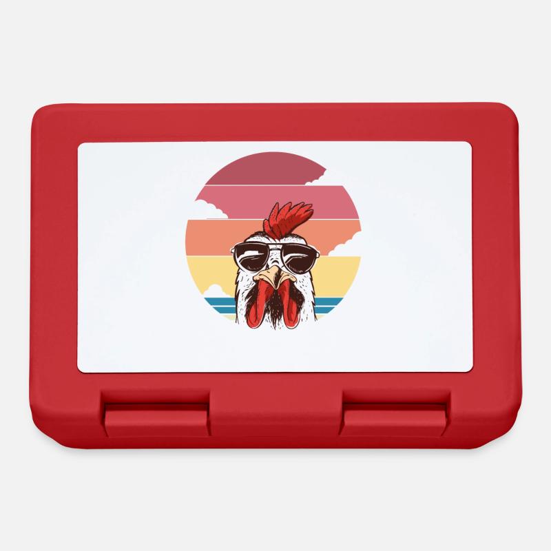 Retro rooster - Lunchbox - red