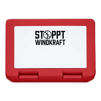Stoppt Windkraft Windenergie Windrad Gegner - Brotdose - Rot - Vorne