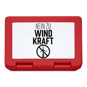 Nein zu Windkraft Gegner Windrad Windenergie - Brotdose - Rot - Vorne