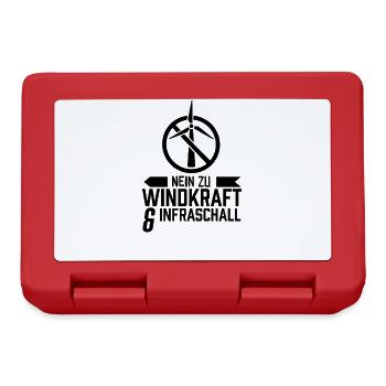 Nein zu Windkraft & Infraschall Windkraftgegner - Brotdose - Rot - Vorne