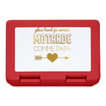 Plus tard je serais motarde comme papa coeur doré - Boîte à goûter - rouge - Devant