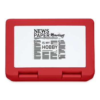 Zeitung lesen ist mein Hobby Leser Zeitschrift - Brotdose - Rot - Vorne