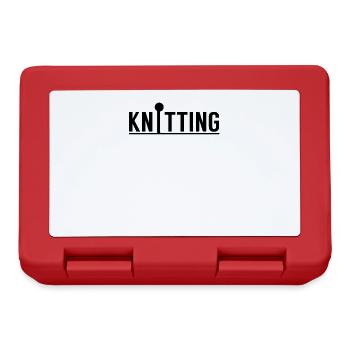 Knitting knitter knitter knitting knitting - Lunchbox - red - Front