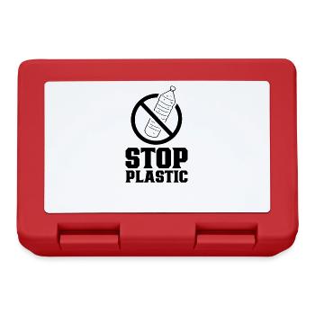 Stop plastic plastic waste plastic pollution - Lunchbox - red - Front