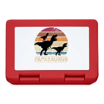 Papasaurus Dinosaure Enfants Dinos Cadeau - Boîte à goûter - rouge - Devant