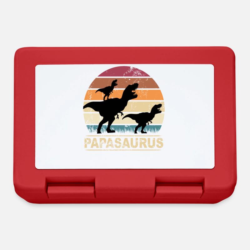 Papasaurus Dinosaure Enfants Dinos Cadeau - Boîte à goûter - rouge