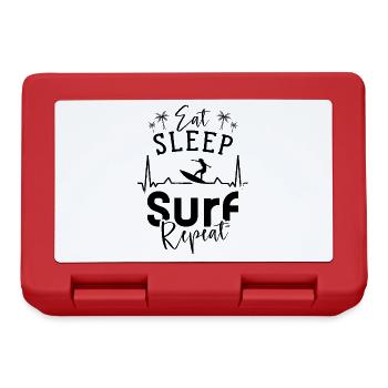 Essen Schlafen Surfen Wiederholen Surfer Surf - Brotdose - Rot - Vorne
