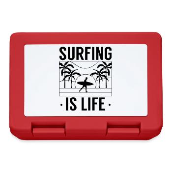 Surfing is Life Surfer Surf Surfing - Lunchbox - red - Front