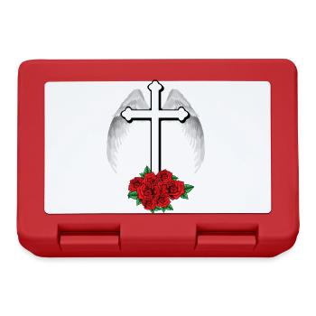 Heavenly Cross Crosses Jesus God Angel Wings - Lunchbox - red - Front