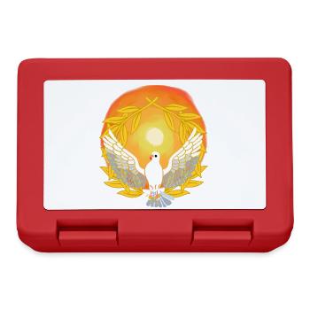 Lumière du soleil Colombe Dieu Jésus Paix Création - Boîte à goûter - rouge - Devant