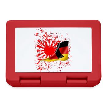Freundschaft Japan aufgehende Sonne Deutsch Flagge - Brotdose - Rot - Vorne