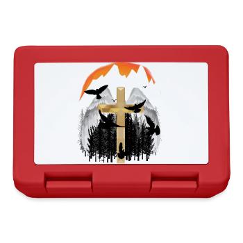 Cross, Mountains, Mountains, Peaks, Mourning, Death, Jesus God - Lunchbox - red - Front