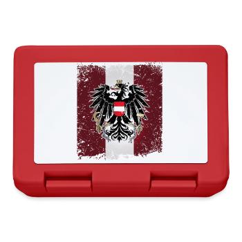 Österreich Fahne Flagge Wappen Adler Retro Austria - Brotdose - Rot - Vorne