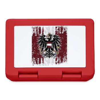 Österreich Fahne Flagge Austria Wappen Adler cool - Brotdose - Rot - Vorne