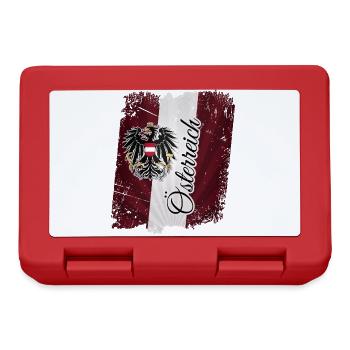 Österreich Fahne Flagge Adler Wappen - Brotdose - Rot - Vorne