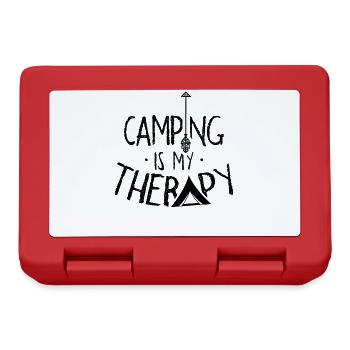 Camping is my therapy Camper Camping Camper - Lunchbox - red - Front