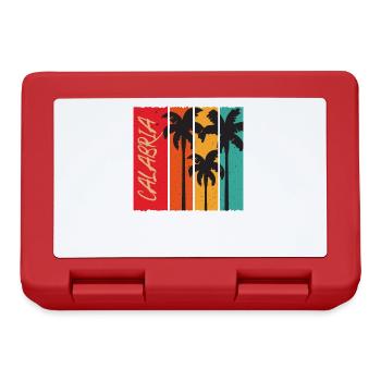 Kalabrien Italien Urlaub Retro Sunset Calabria - Brotdose - Rot - Vorne