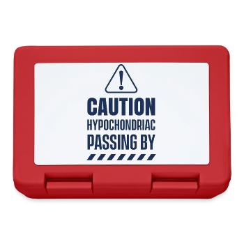 Caution Hypochondriac Goes Past Hypochondria Angs - Lunchbox - red - Front
