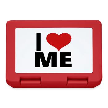 I LOVE ME Tasse Shirt lustige Sprüche - Brotdose - Rot - Vorne