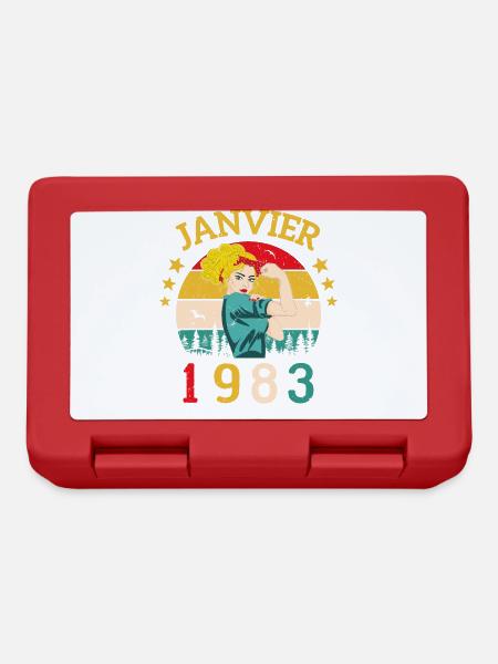 Anniversaire Cadeau Rétro Janvier 1983 Millésime - Boîte à goûter - rouge