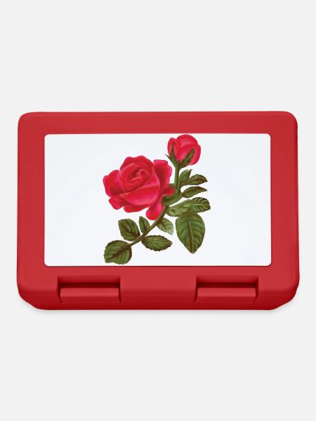 Rose Watercolor hand-painted - Lunchbox - red